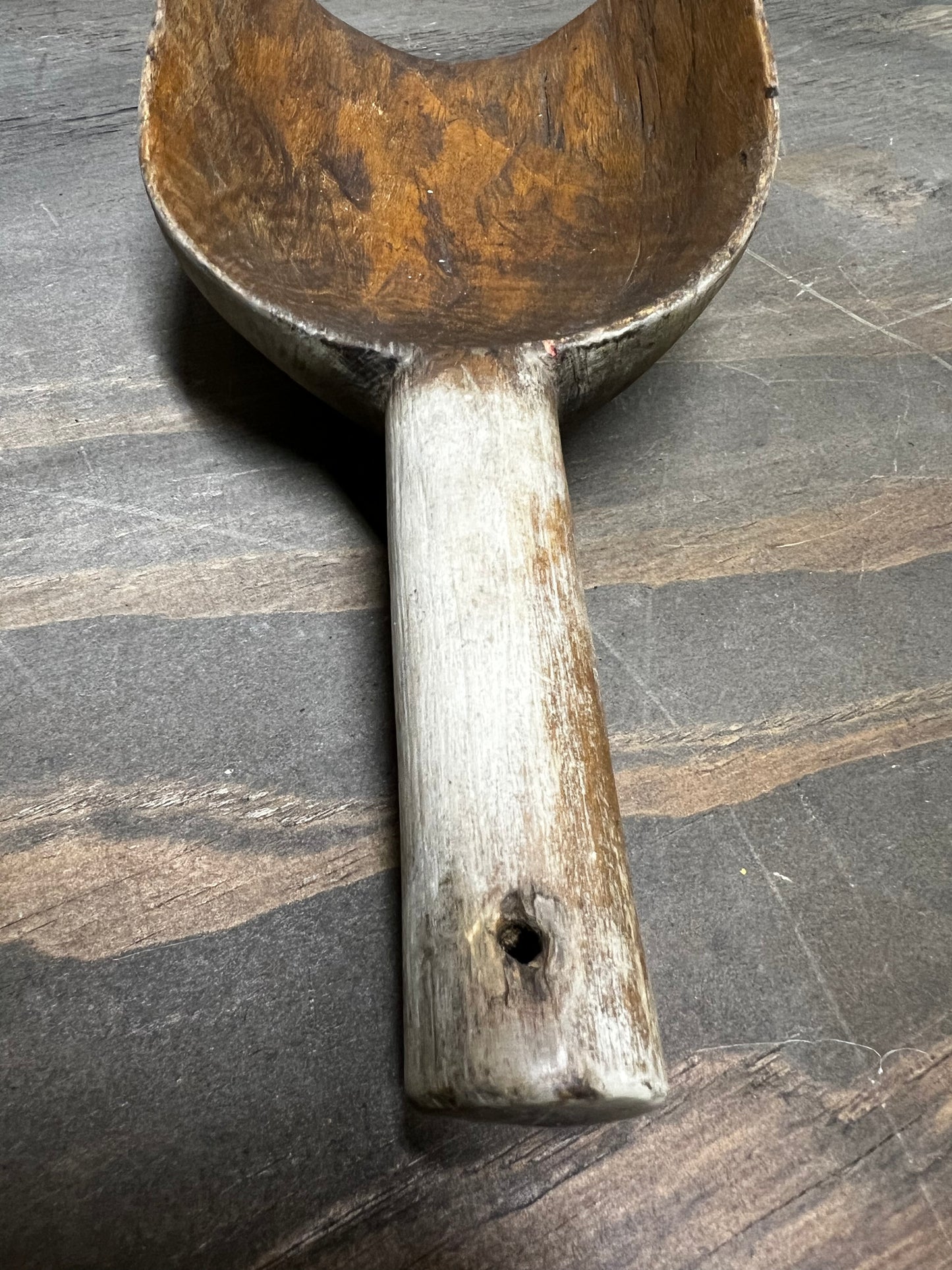 Wooden Scoop, HOLE IN HANDLE