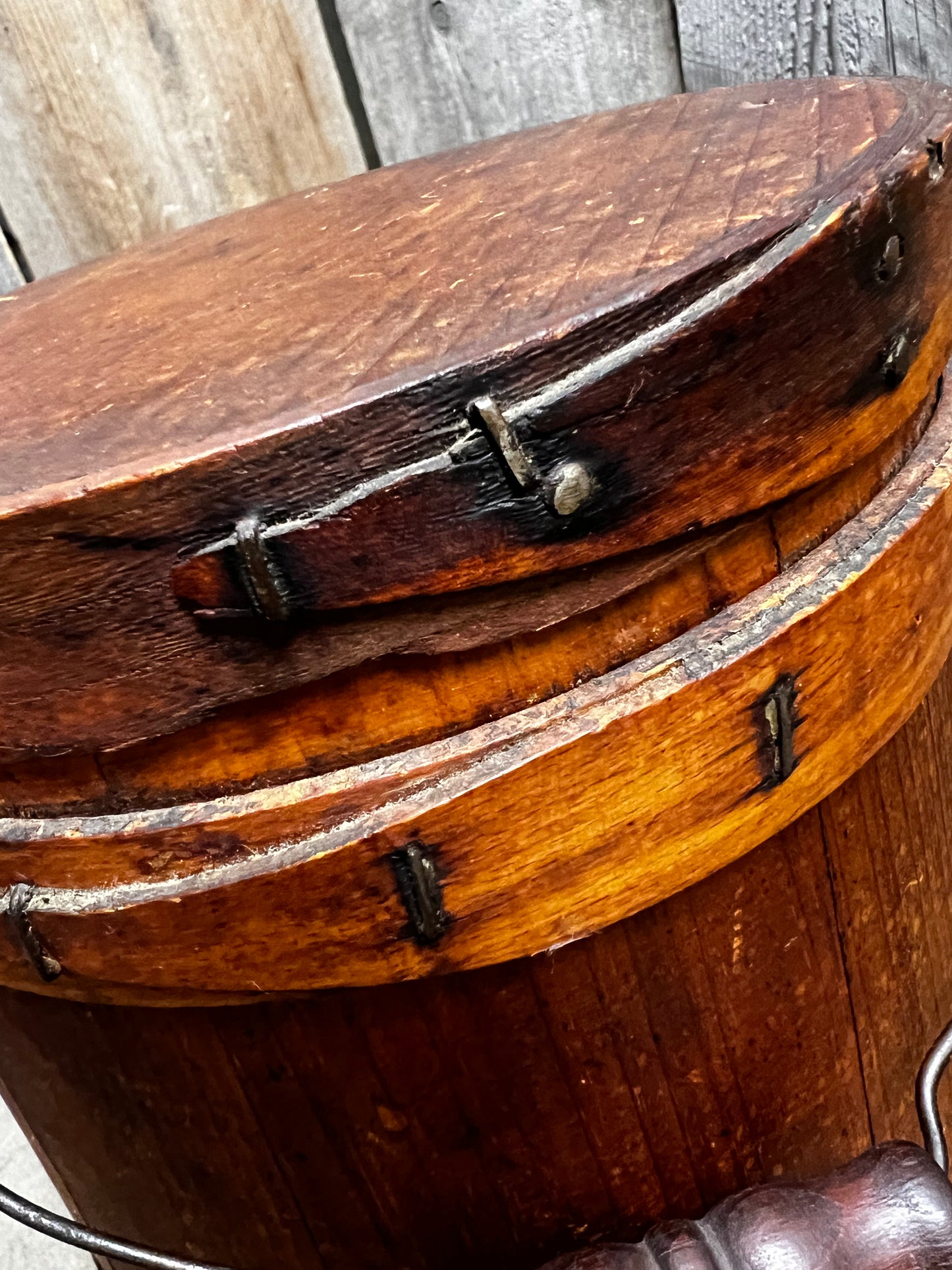 Firkin/Sugar Bucket, 1 BENTWOOD/1 WIRE BAND