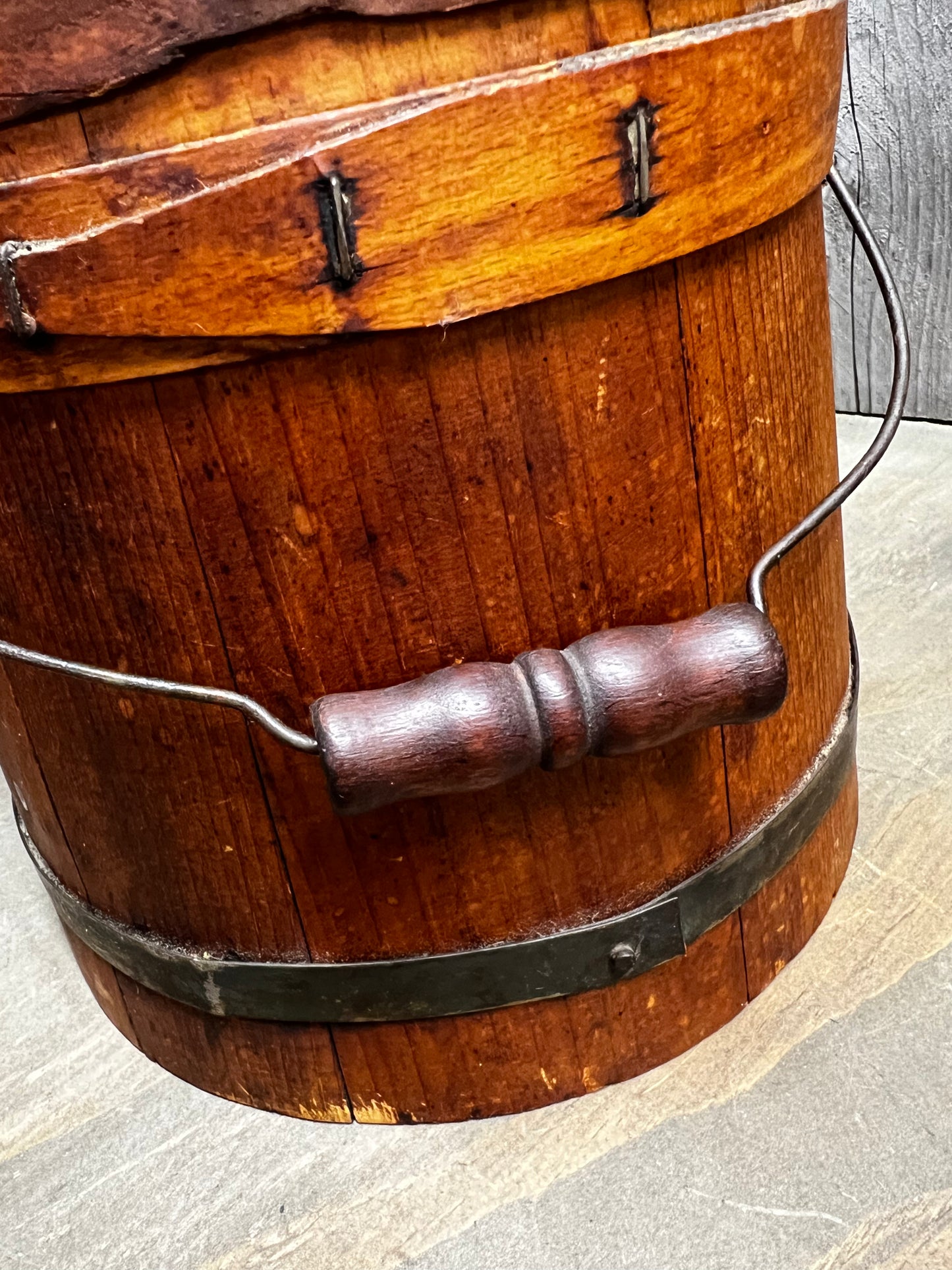 Firkin/Sugar Bucket, 1 BENTWOOD/1 WIRE BAND