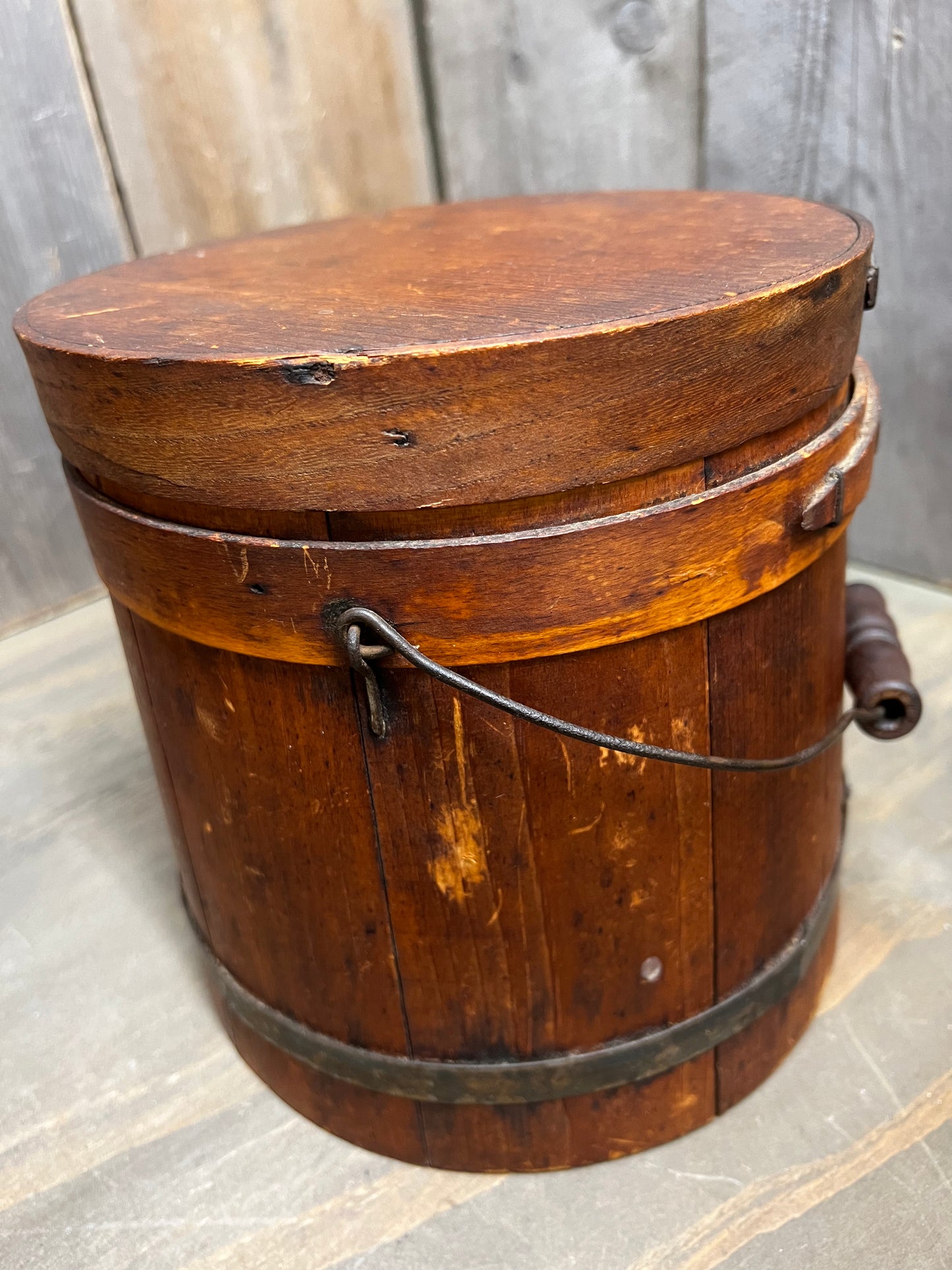 Firkin/Sugar Bucket, 1 BENTWOOD/1 WIRE BAND