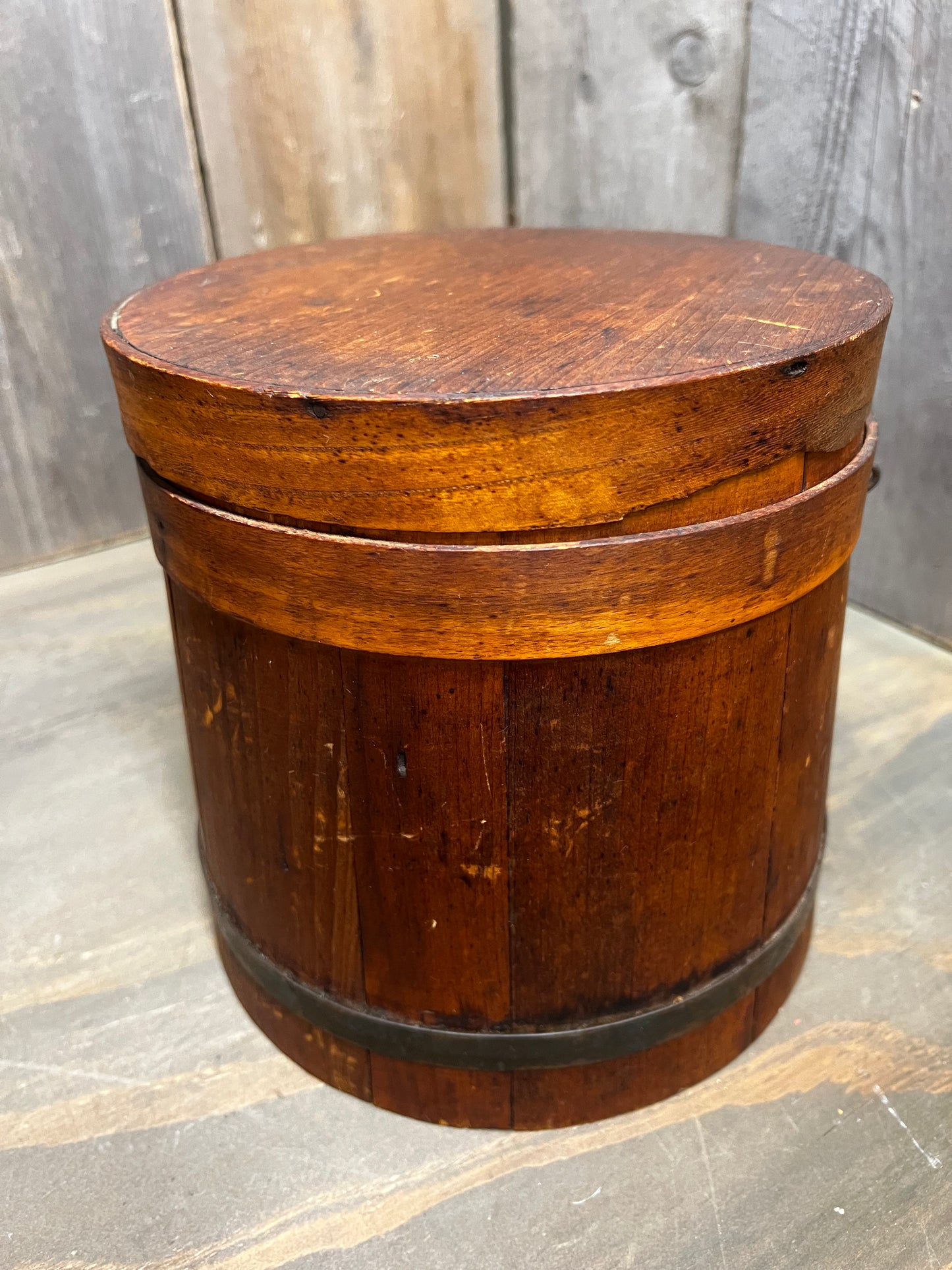 Firkin/Sugar Bucket, 1 BENTWOOD/1 WIRE BAND