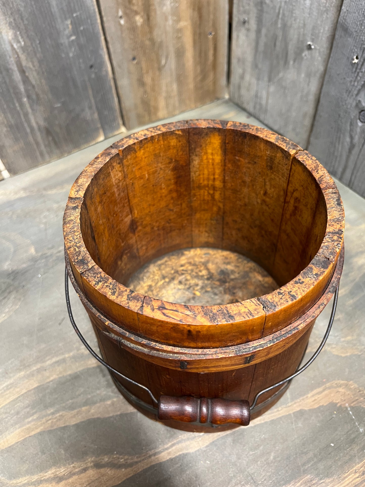 Firkin/Sugar Bucket, 1 BENTWOOD/1 WIRE BAND