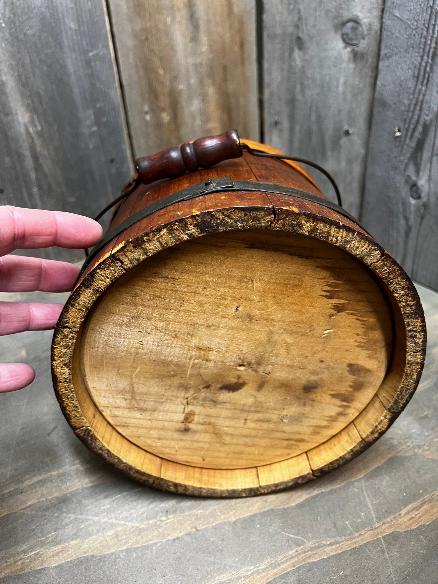 Firkin/Sugar Bucket, 1 BENTWOOD/1 WIRE BAND