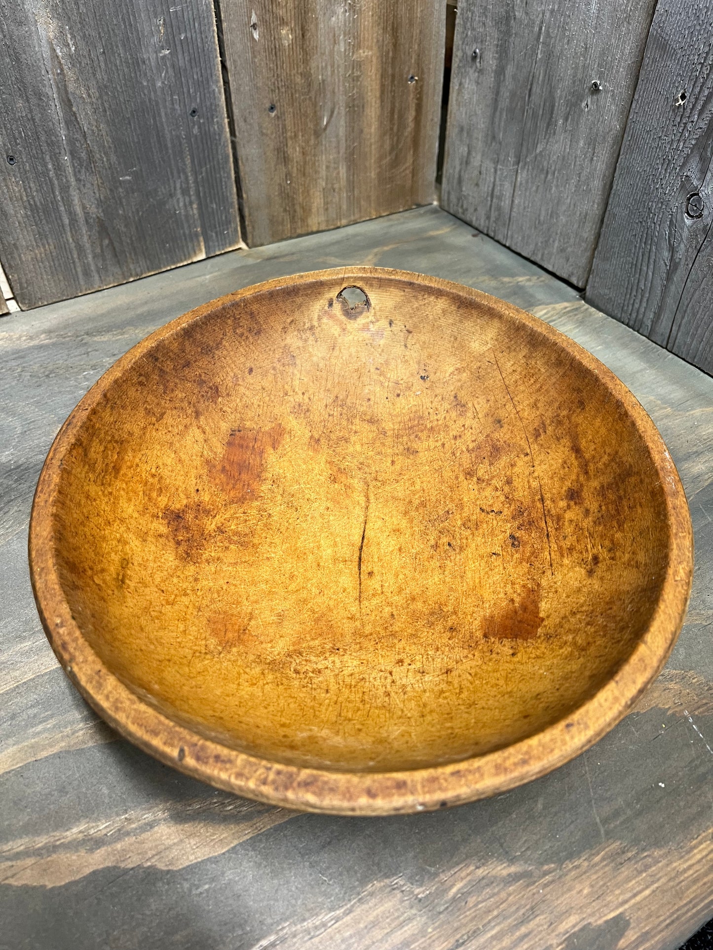 Butter/Dough Bowl, 11.75" OOR, KNOT/HOLE