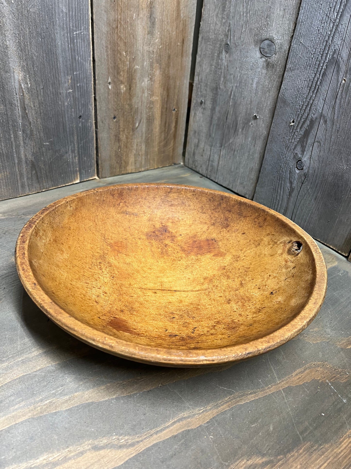 Butter/Dough Bowl, 11.75" OOR, KNOT/HOLE