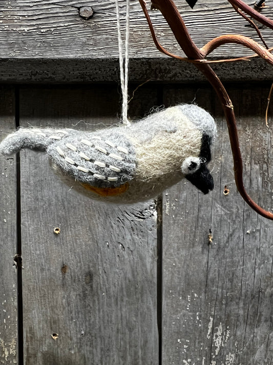 Ornament, Felt Mini, TUFTED TITMOUSE