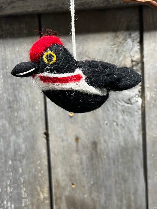 Ornament, Felt Mini, WOODPECKER