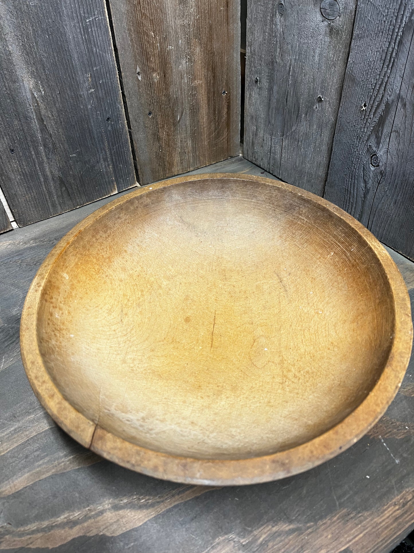 Butter/Dough Bowl, 13.5" OOR, SLIGHT CRACK