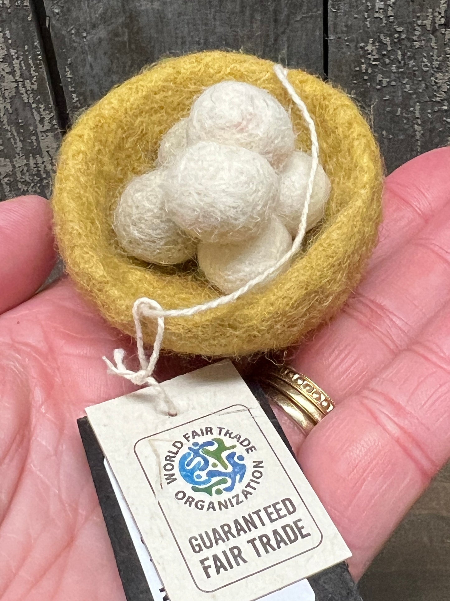 Ornament, Felt Mini, NEST W/ EGGS