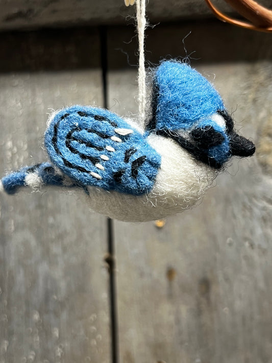 Ornament, Felt Mini, BLUEJAY