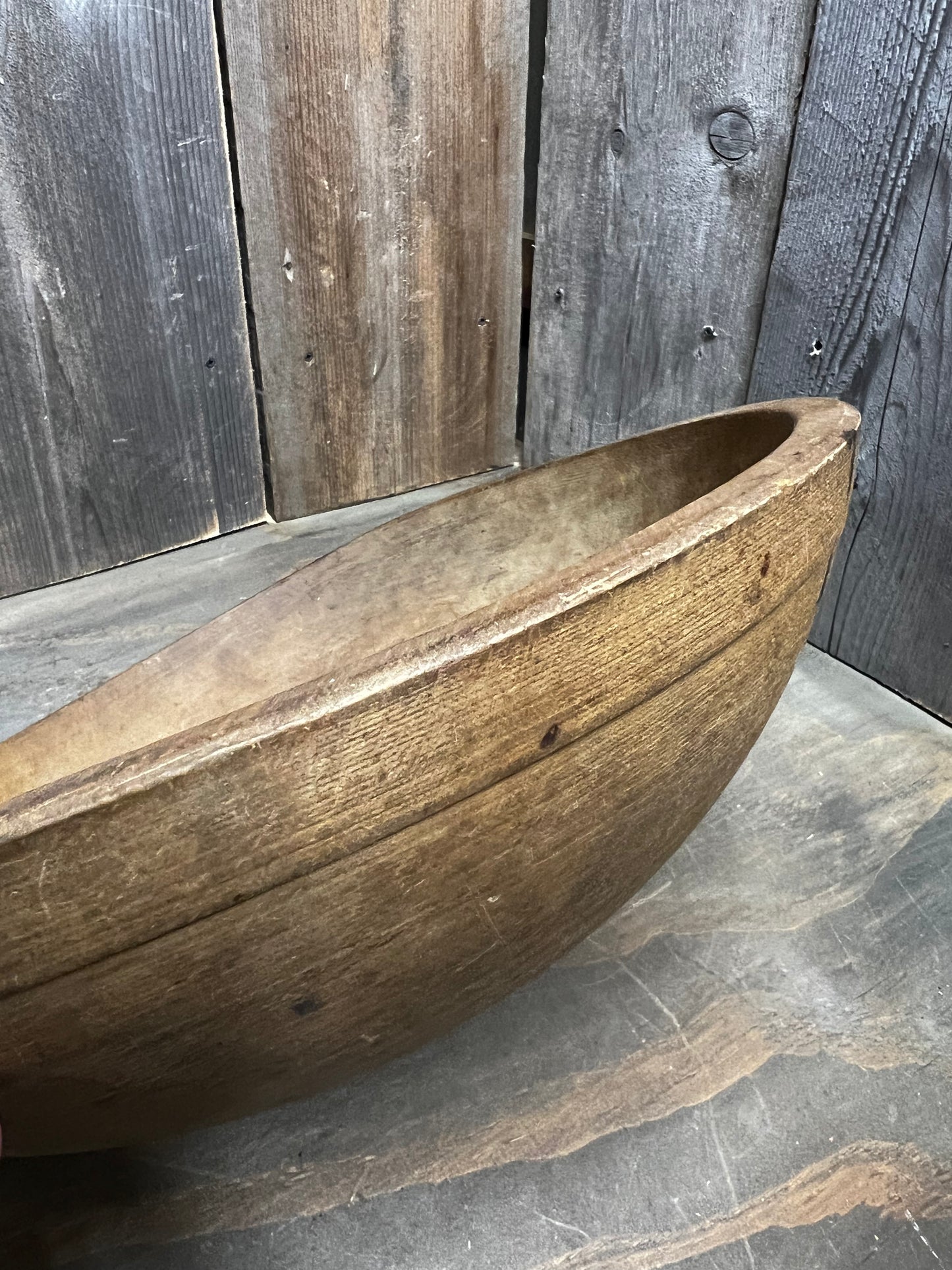 Butter/Dough Bowl, 14.25" OOR, AGE CRACK