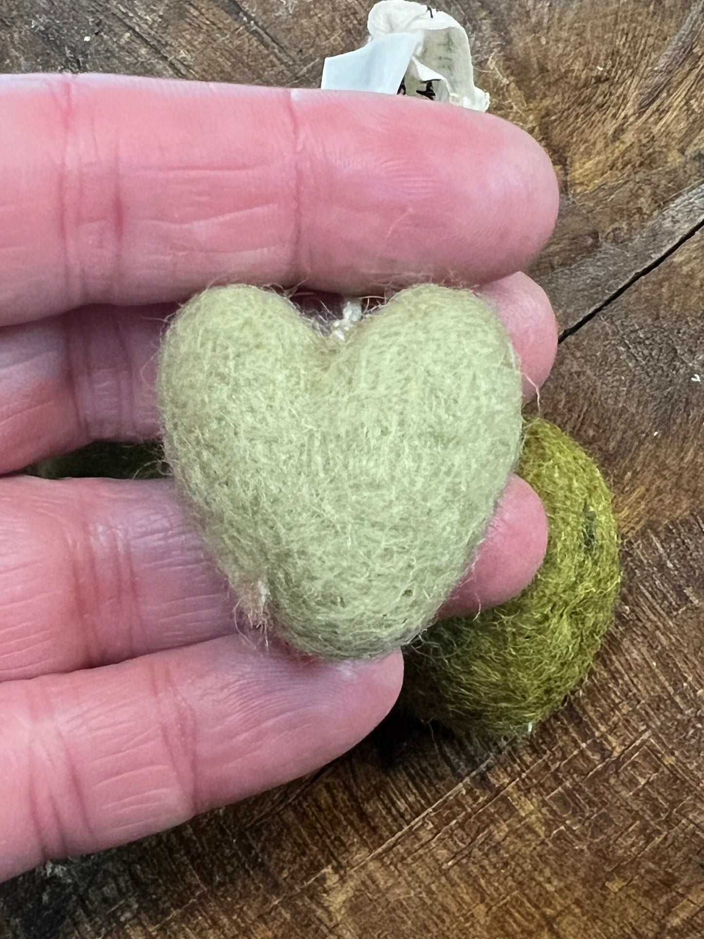 Ornament, Set/6, Mini Hearts, SAGE GREEN