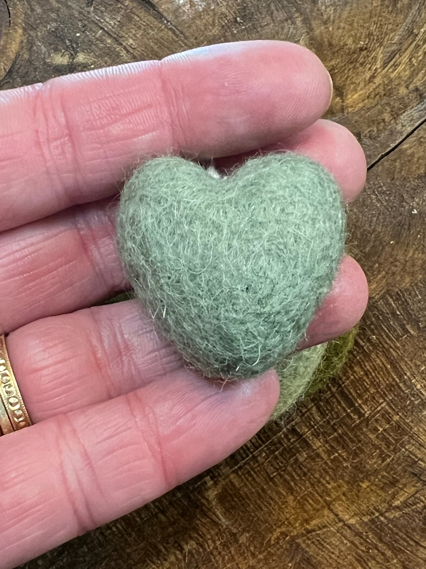 Ornament, Set/6, Mini Hearts, SAGE GREEN