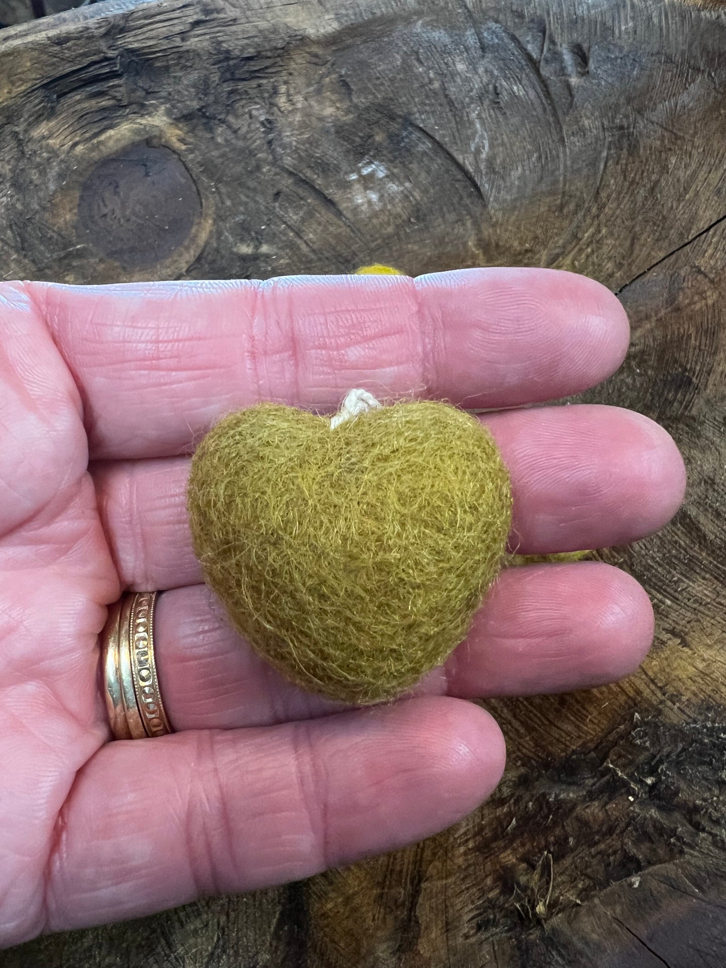 Ornament, Set/6, Mini Hearts, OCHRE