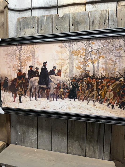 Framed Art, 18x36, THE MARCH TO VALLEY FORGE