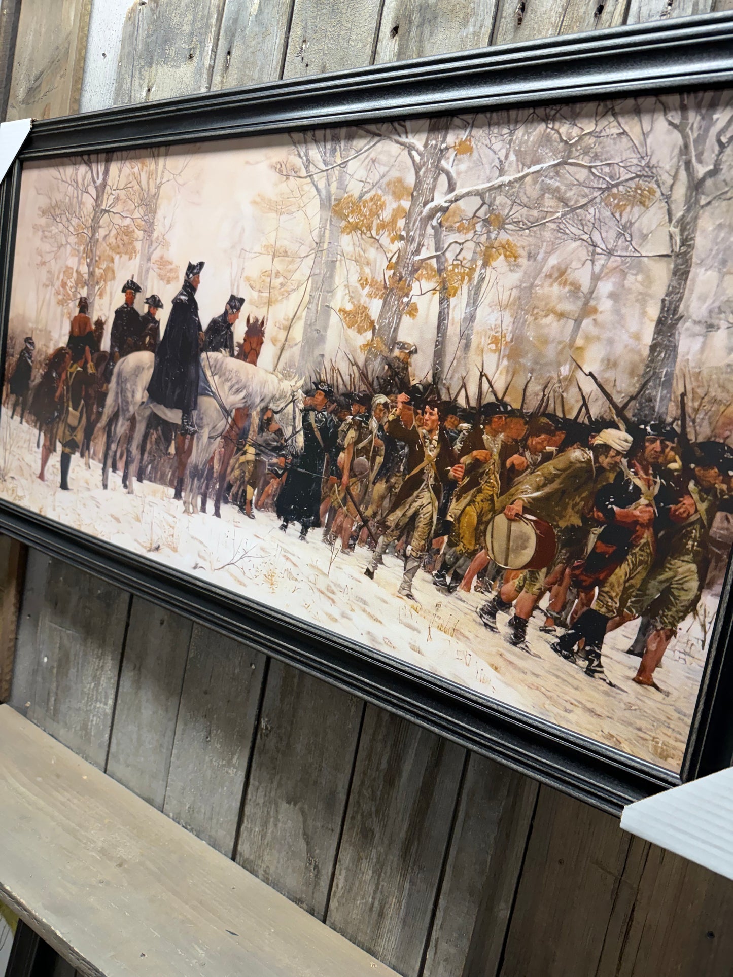 Framed Art, 18x36, THE MARCH TO VALLEY FORGE