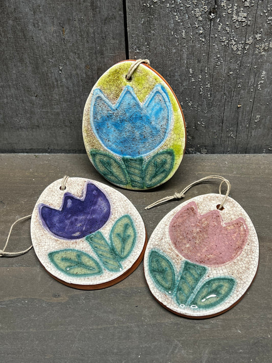 Ornament, EGG W/ TULIP, Assorted