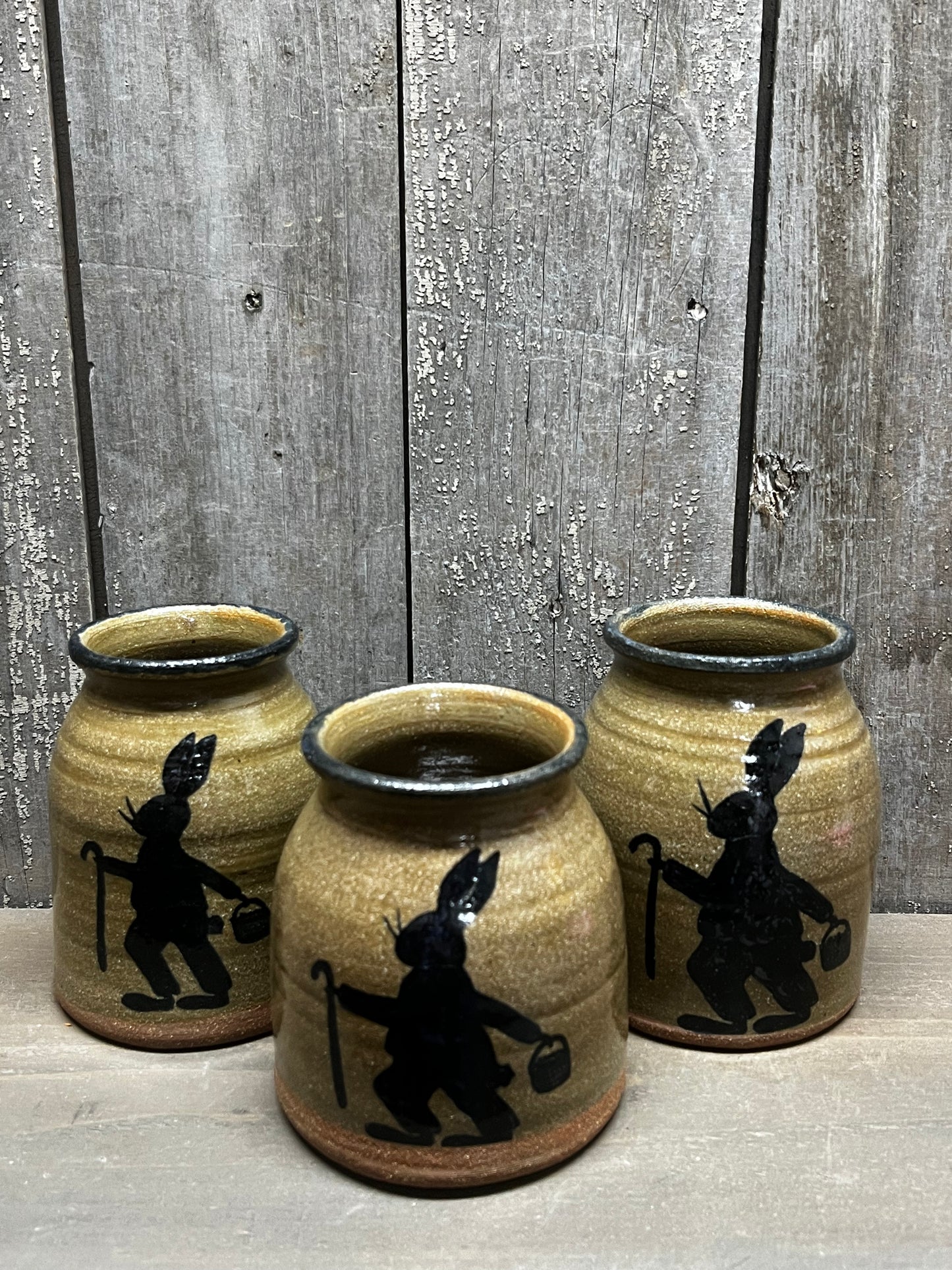 Canning Crock, Small, RABBIT/CANE/BASKET