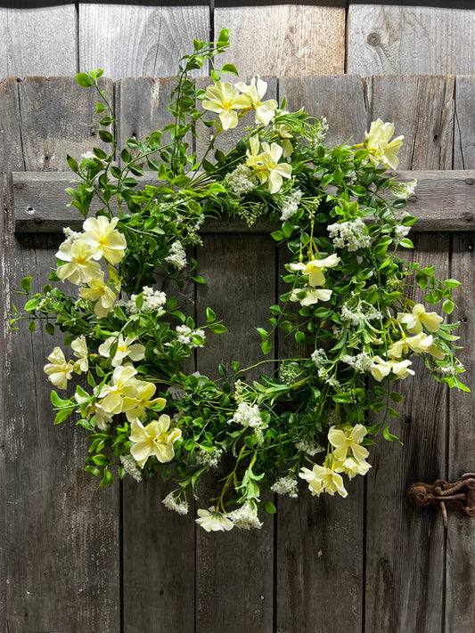 Wreath, 22", HEAVENLY BLOSSOMS