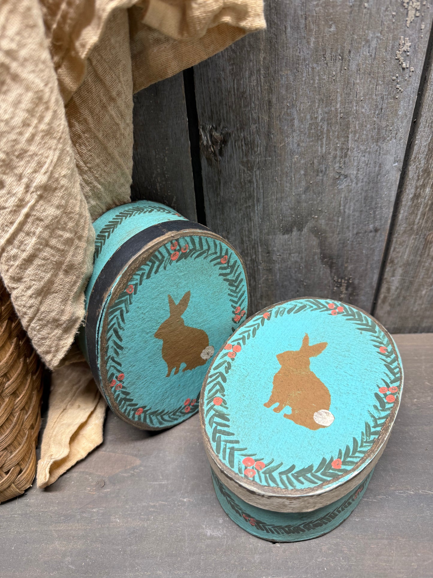 Paper Mache Box, 2 Sizes, WOODLAND RABBIT
