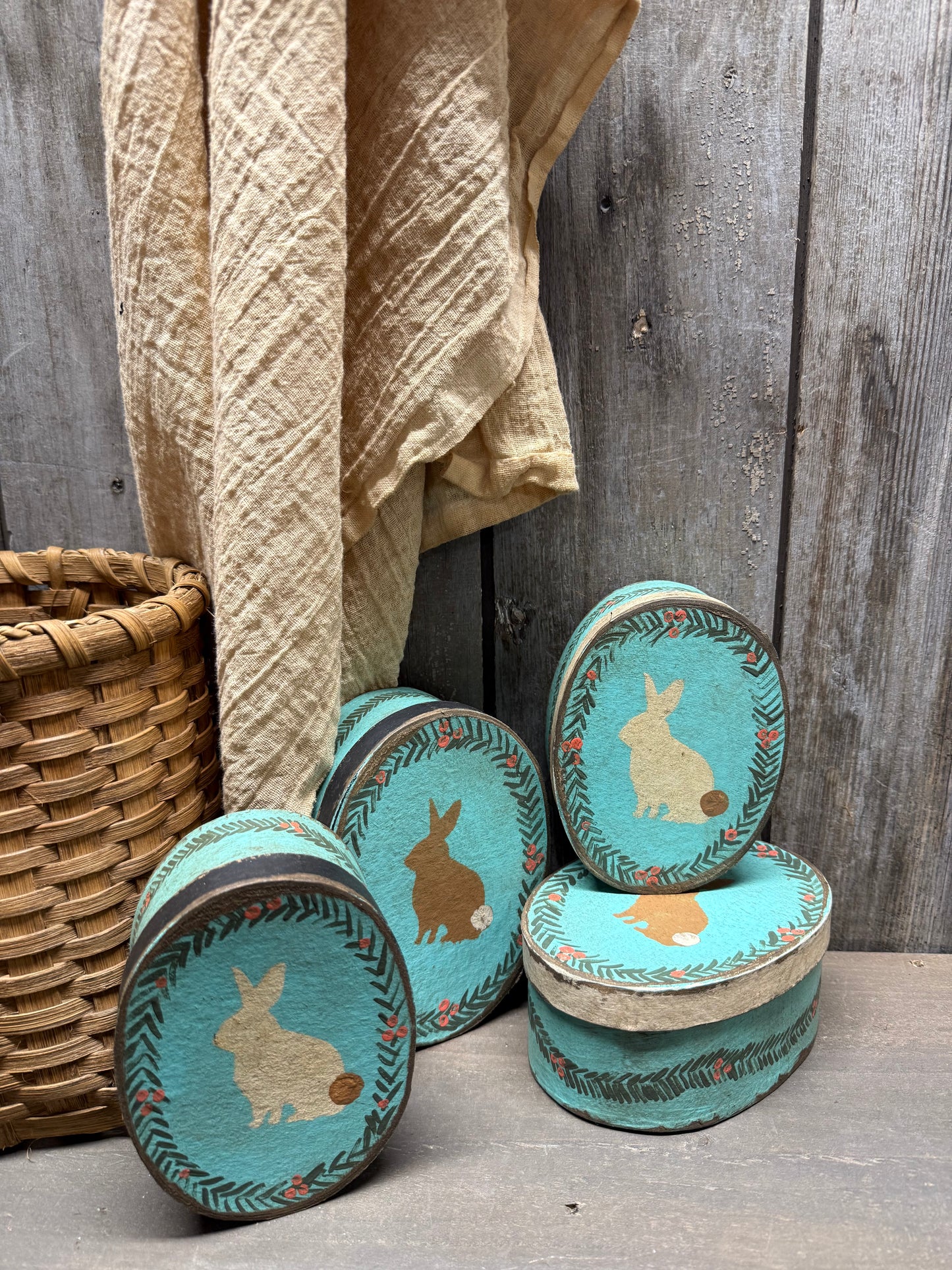 Paper Mache Box, 2 Sizes, WOODLAND RABBIT