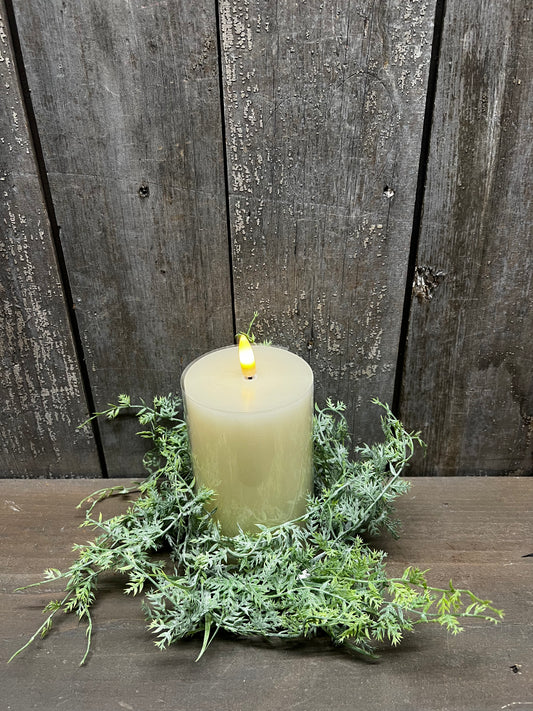 Candle Ring, 3.5", SMALL DUSTY FERN