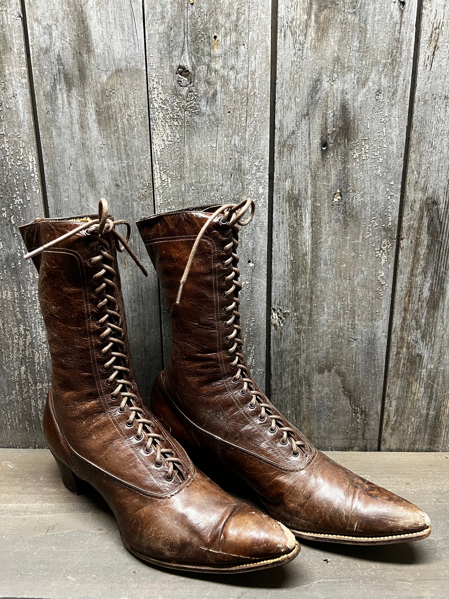 Boots, 10.25", Lace Up, BROWN