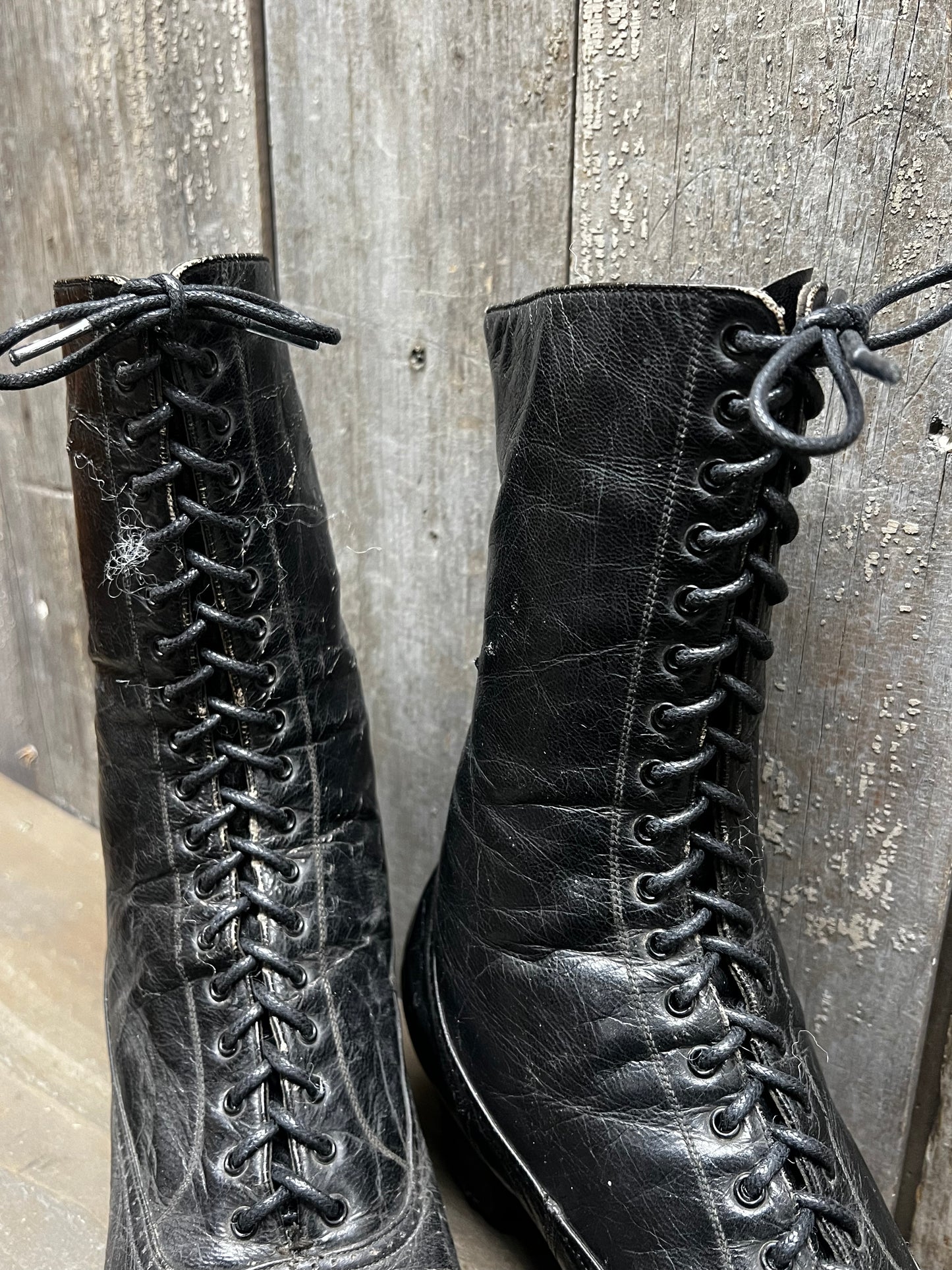 Boots, 9.25", Lace Up, BLACK