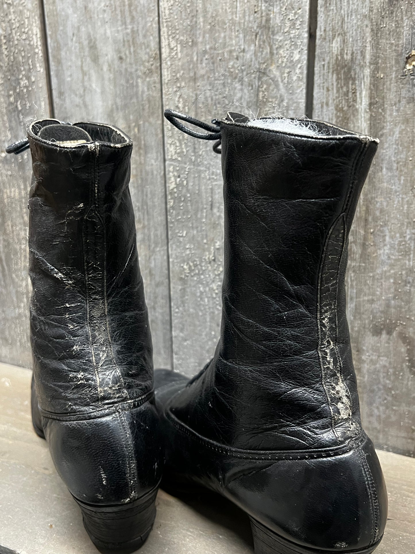 Boots, 9.25", Lace Up, BLACK