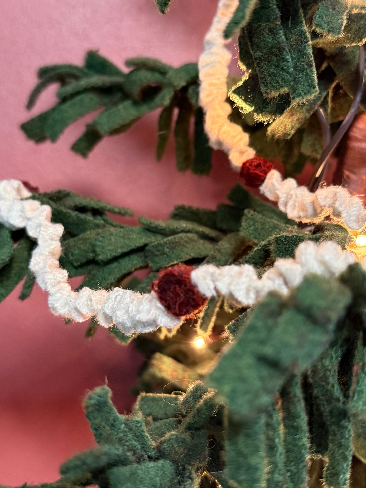 Kit/Tutorial, MINI WOOL POPCORN CRANBERRY GARLAND