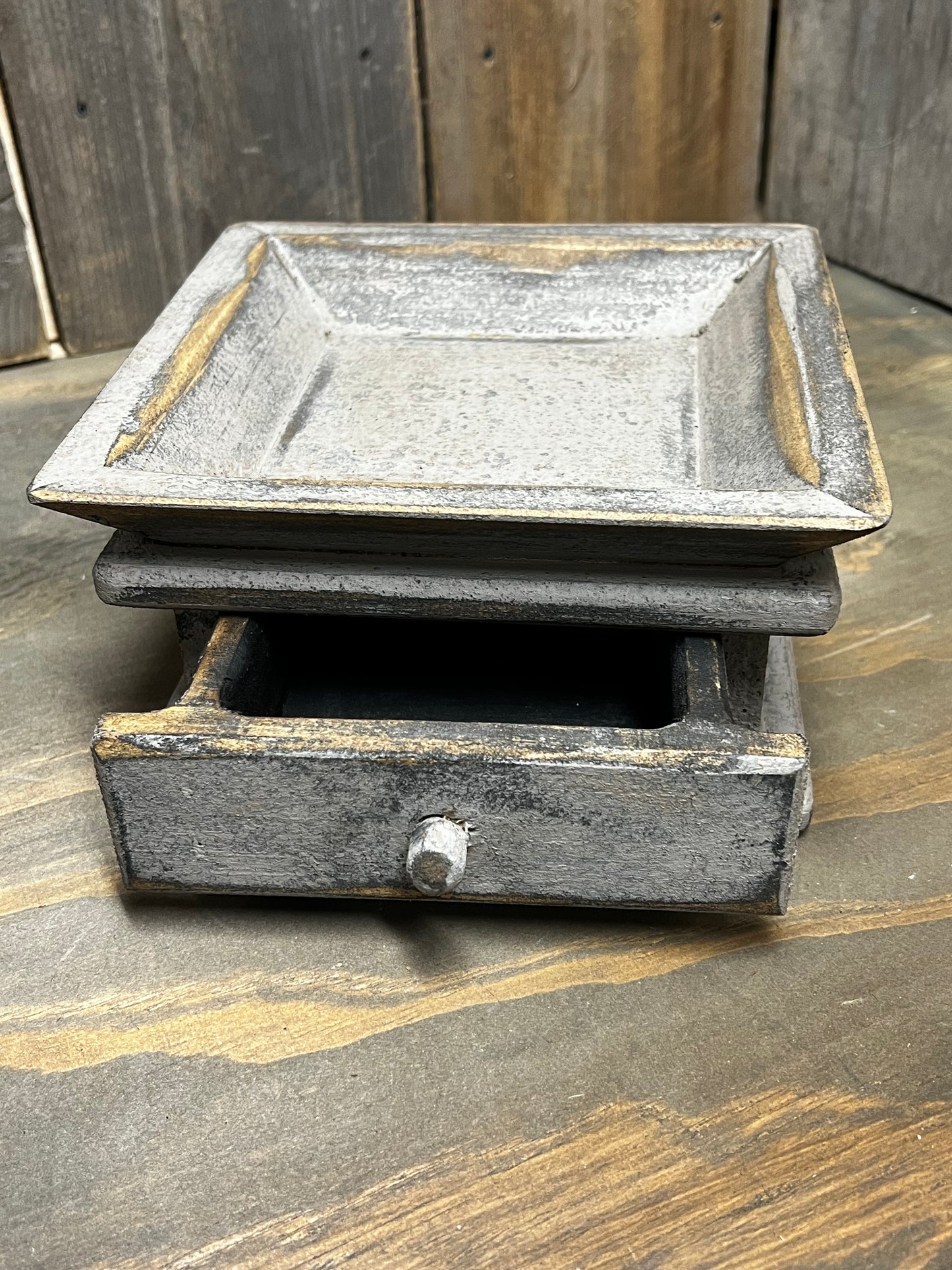 Wooden Candle Tray/Drawer, 8x8, PUTTY