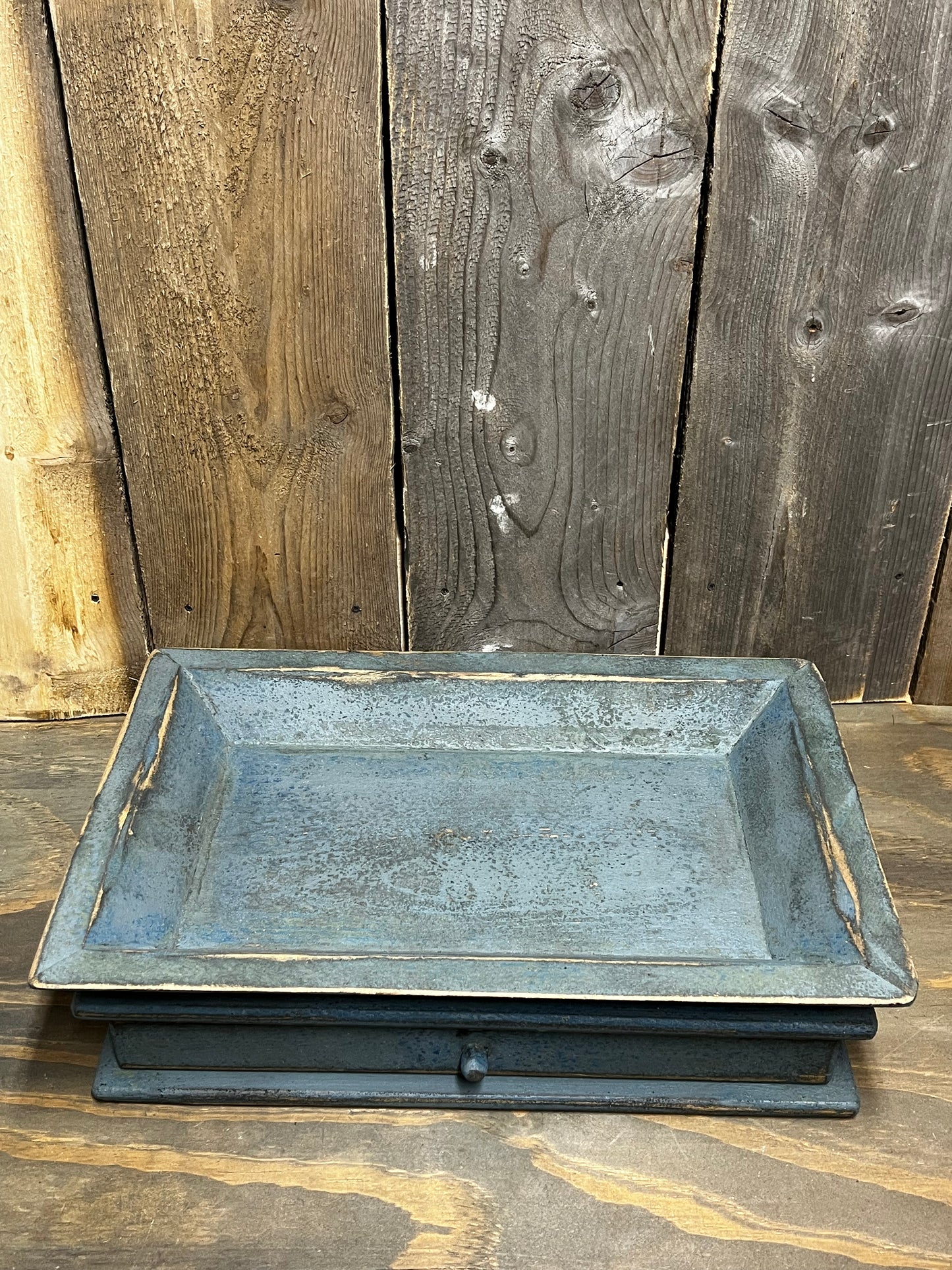 Wooden Candle Tray/Drawer, 12x18, OLDE BLUE