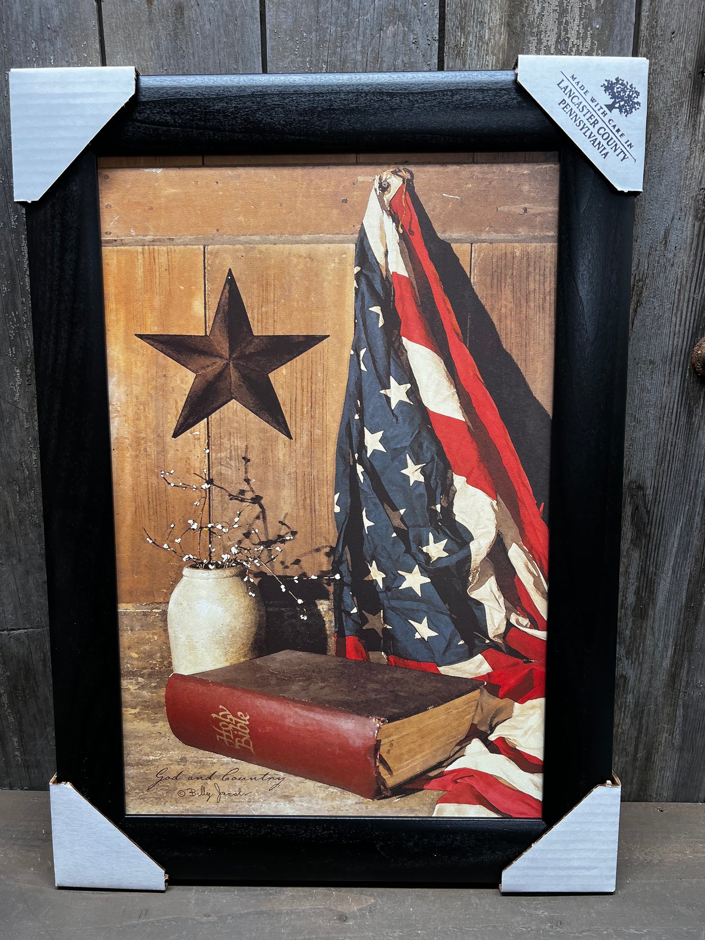 Framed Art, 12x18, GOD AND COUNTRY