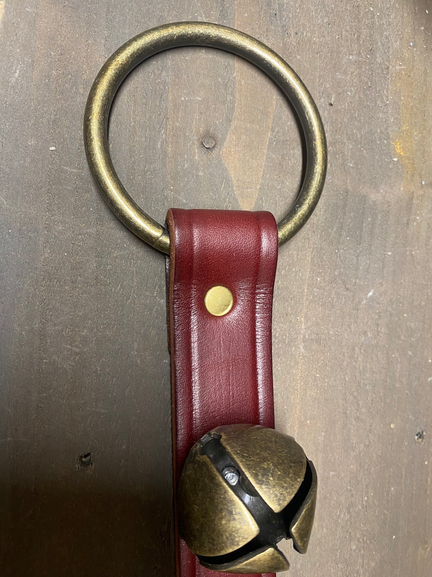 5 Bell Strap, BURGUNDY/ANTIQUE BRASS