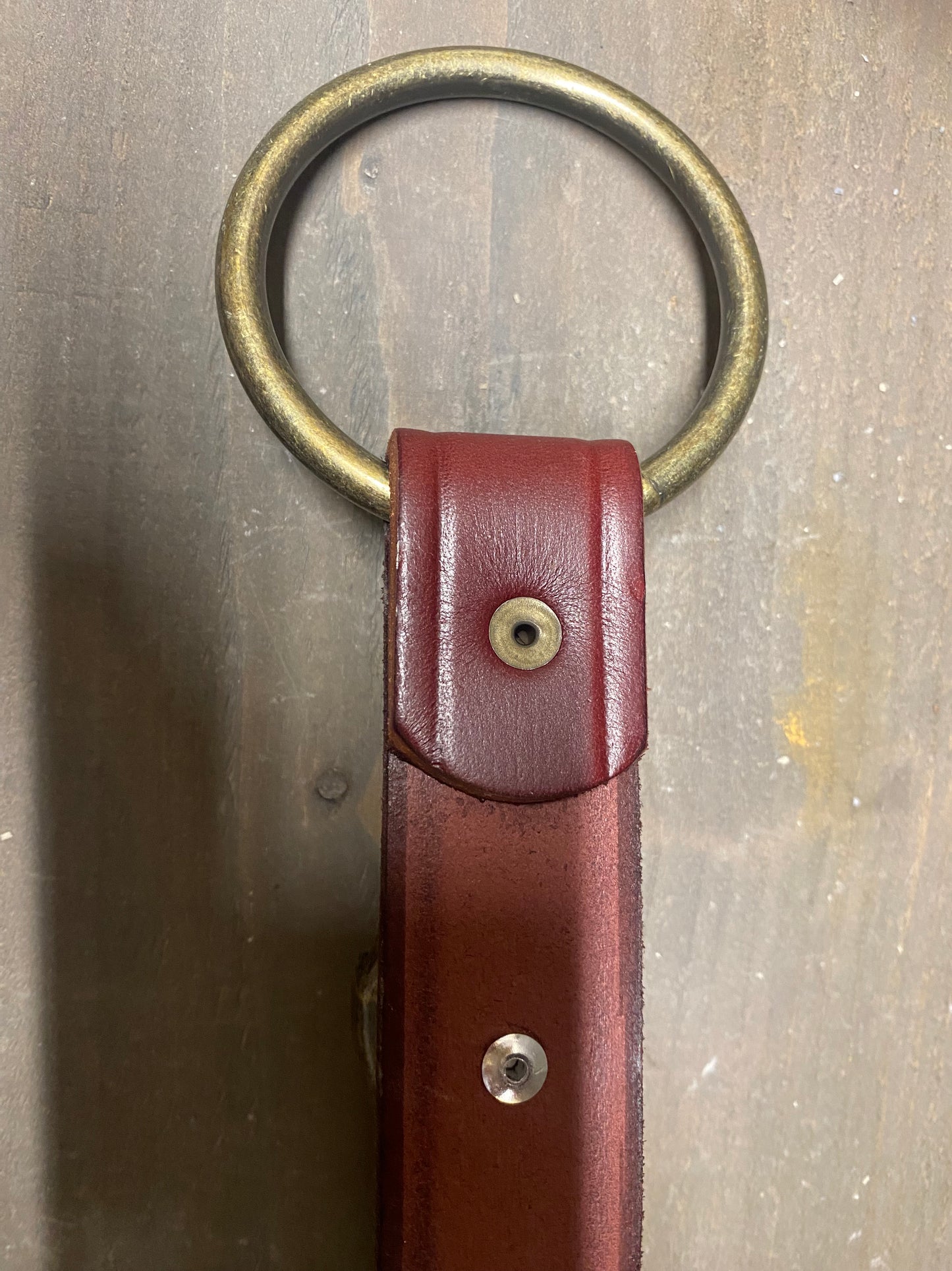 5 Bell Strap, BURGUNDY/ANTIQUE BRASS