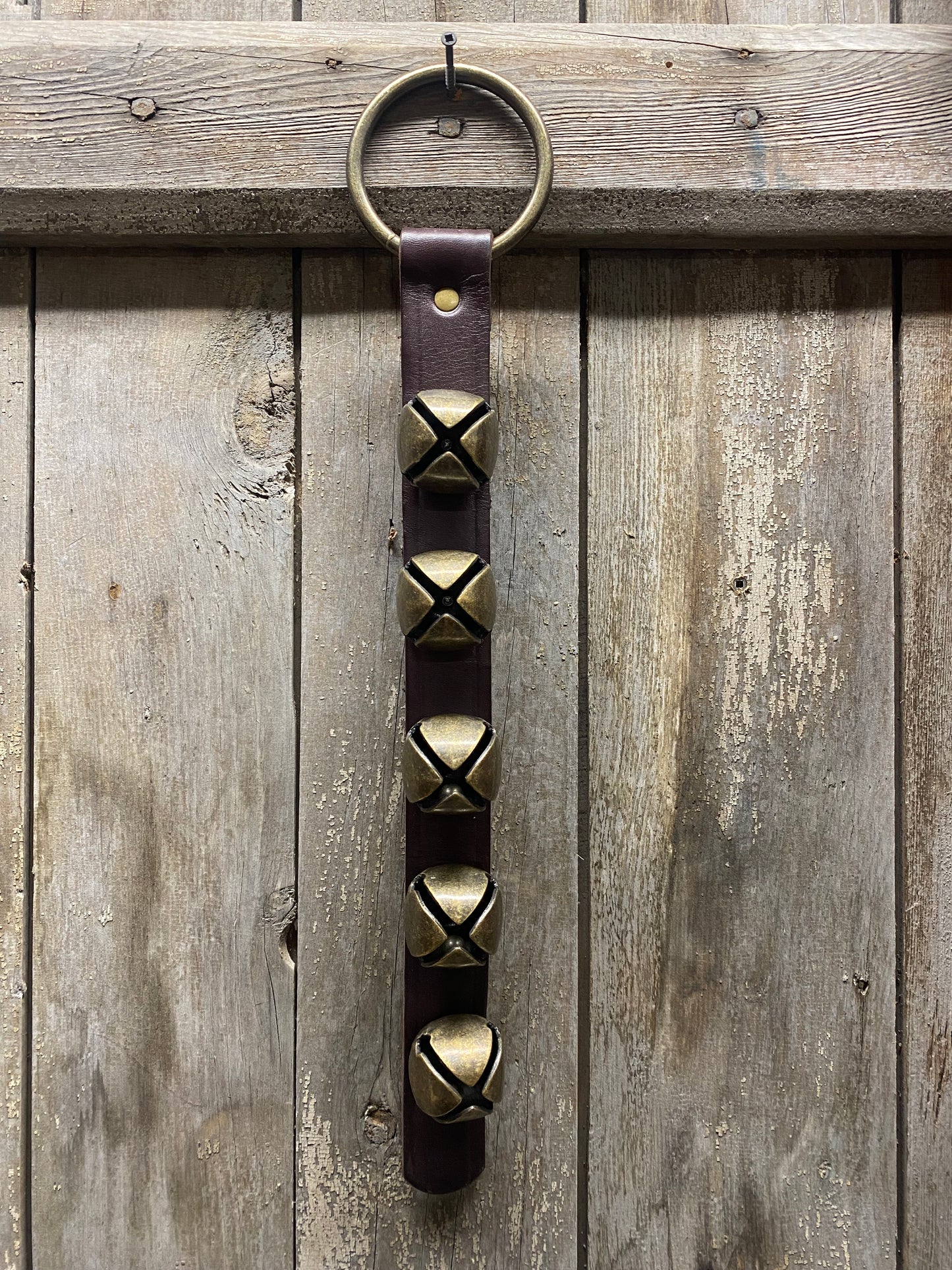 5 Bell Strap, DARK BROWN/ANTIQUE BRASS