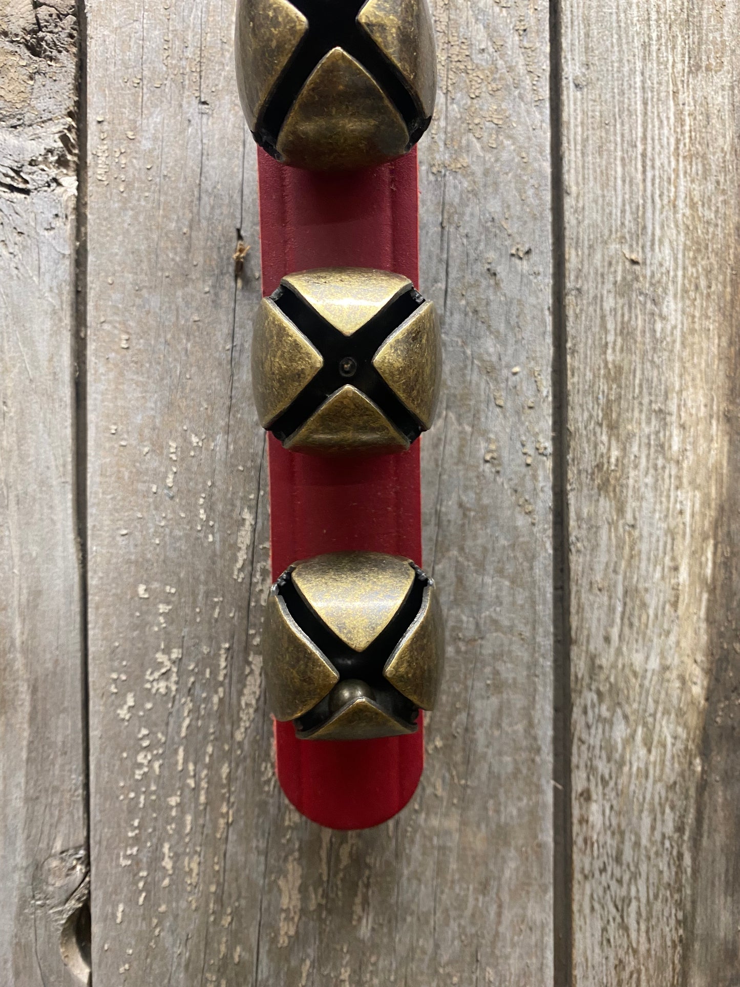 3 Bell Strap, BARN RED/ANTIQUE BRASS