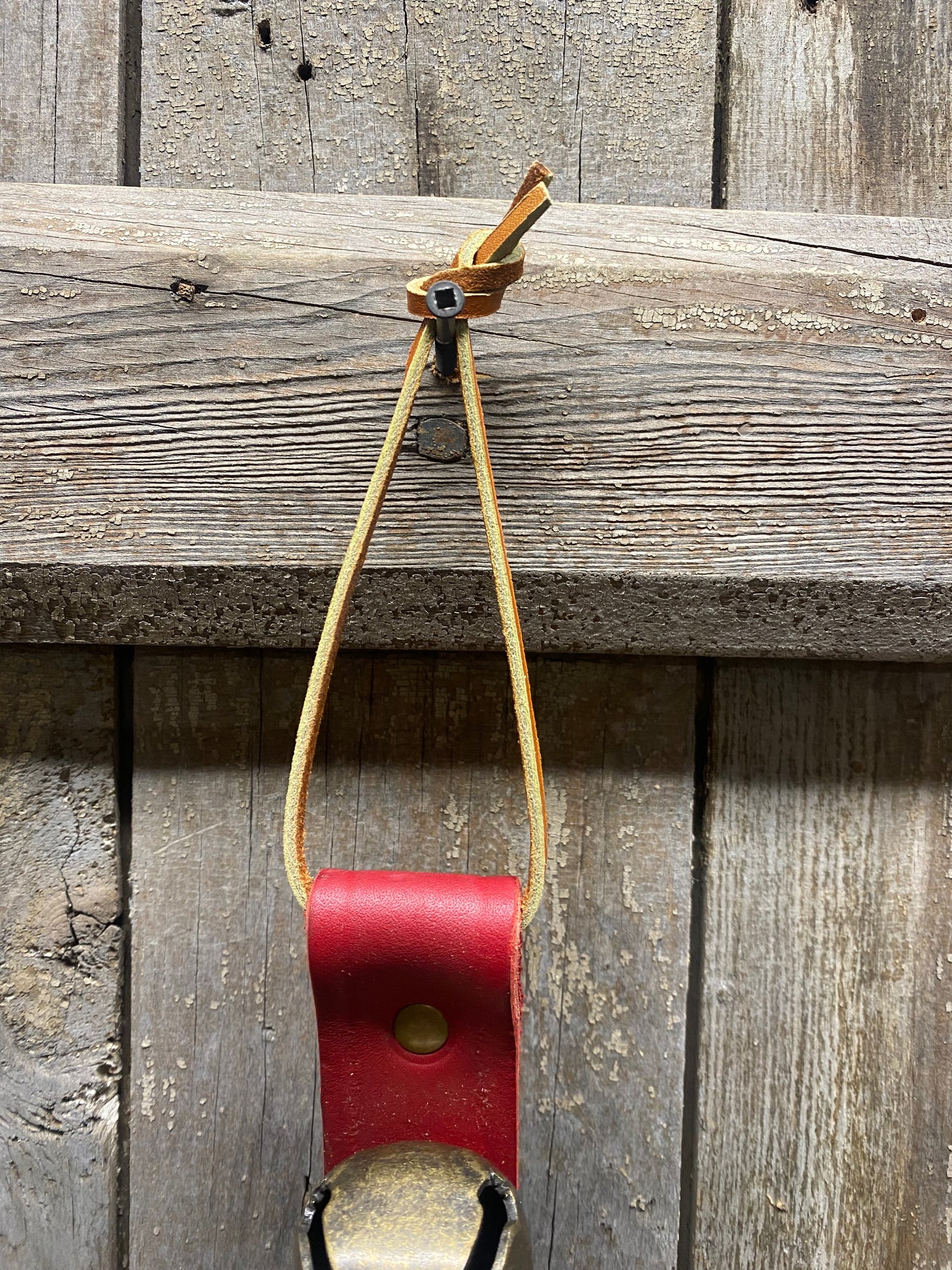 3 Bell Strap, BARN RED/ANTIQUE BRASS