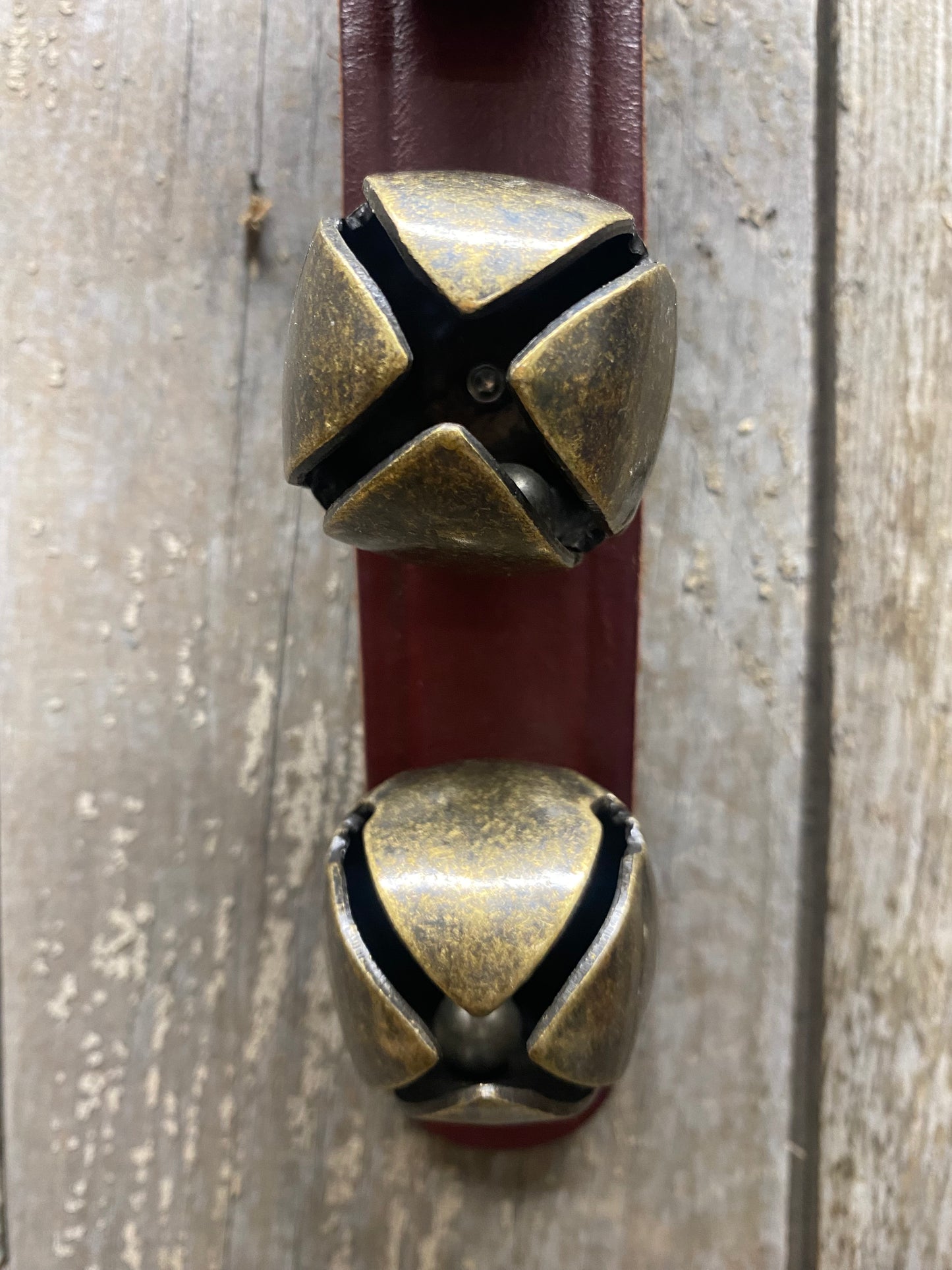 3 Bell Strap, BURGUNDY/ANTIQUE BRASS
