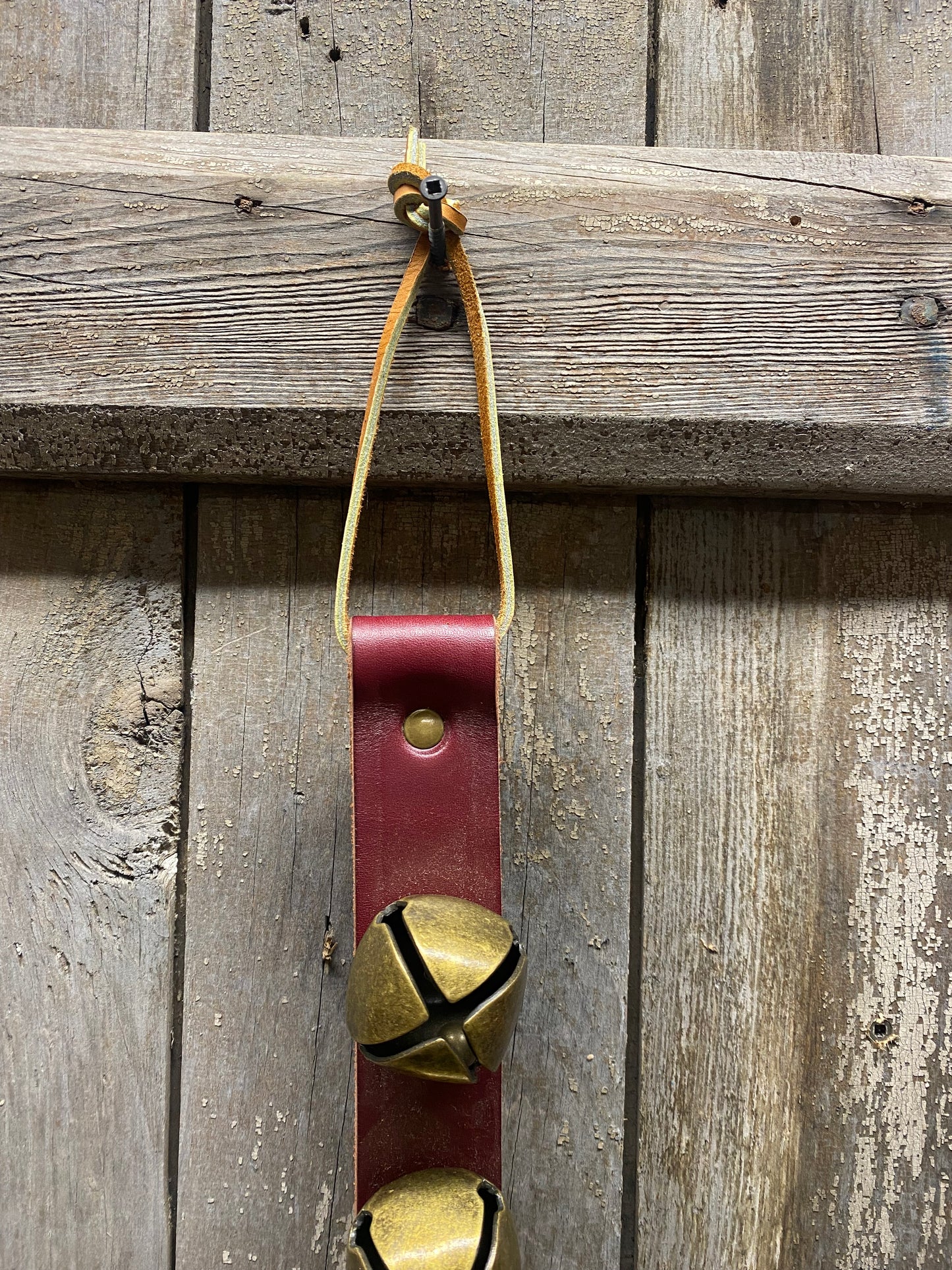 7 Bell Strap, BURGUNDY/ANTIQUE BRASS