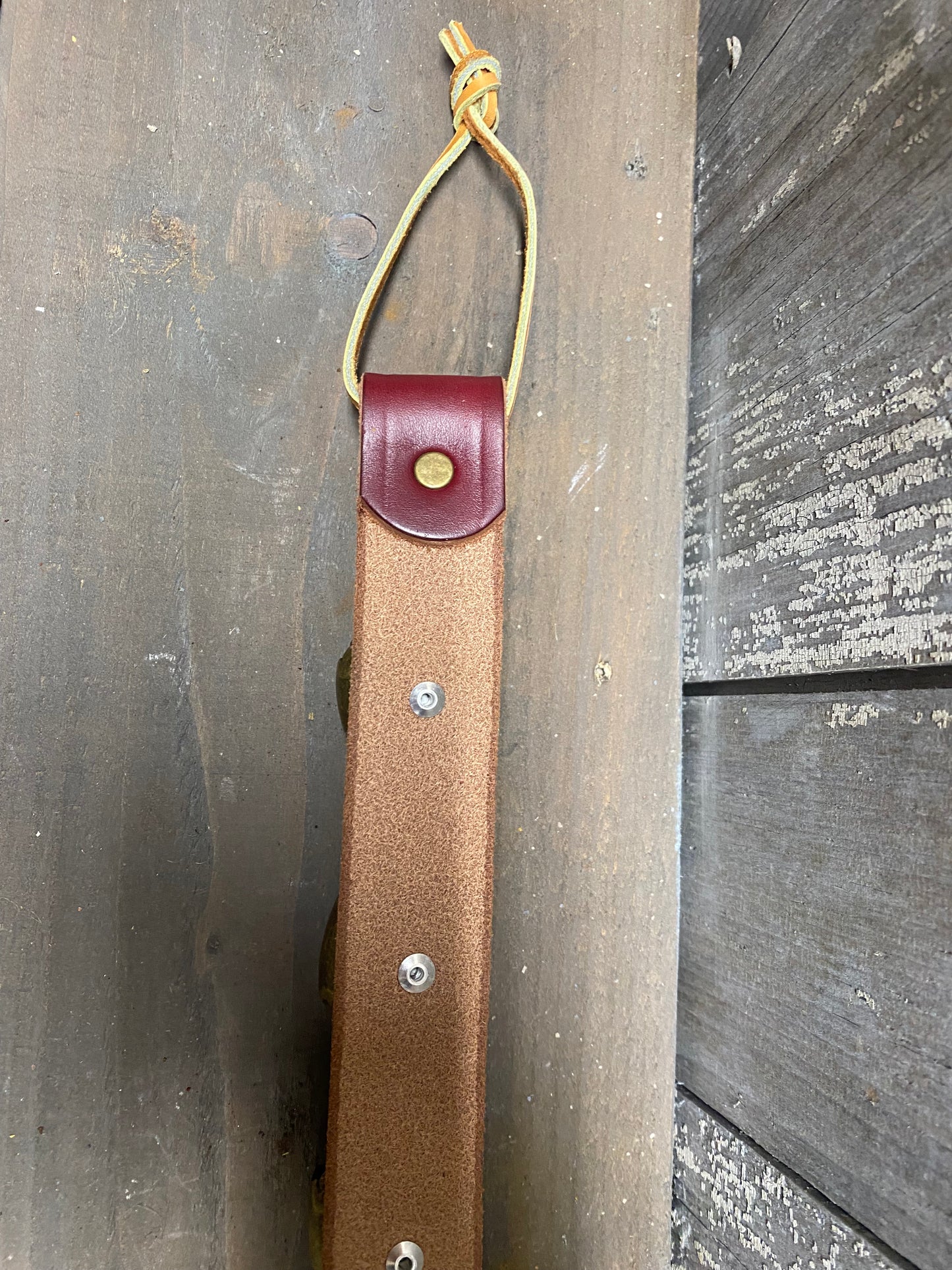 7 Bell Strap, BURGUNDY/ANTIQUE BRASS