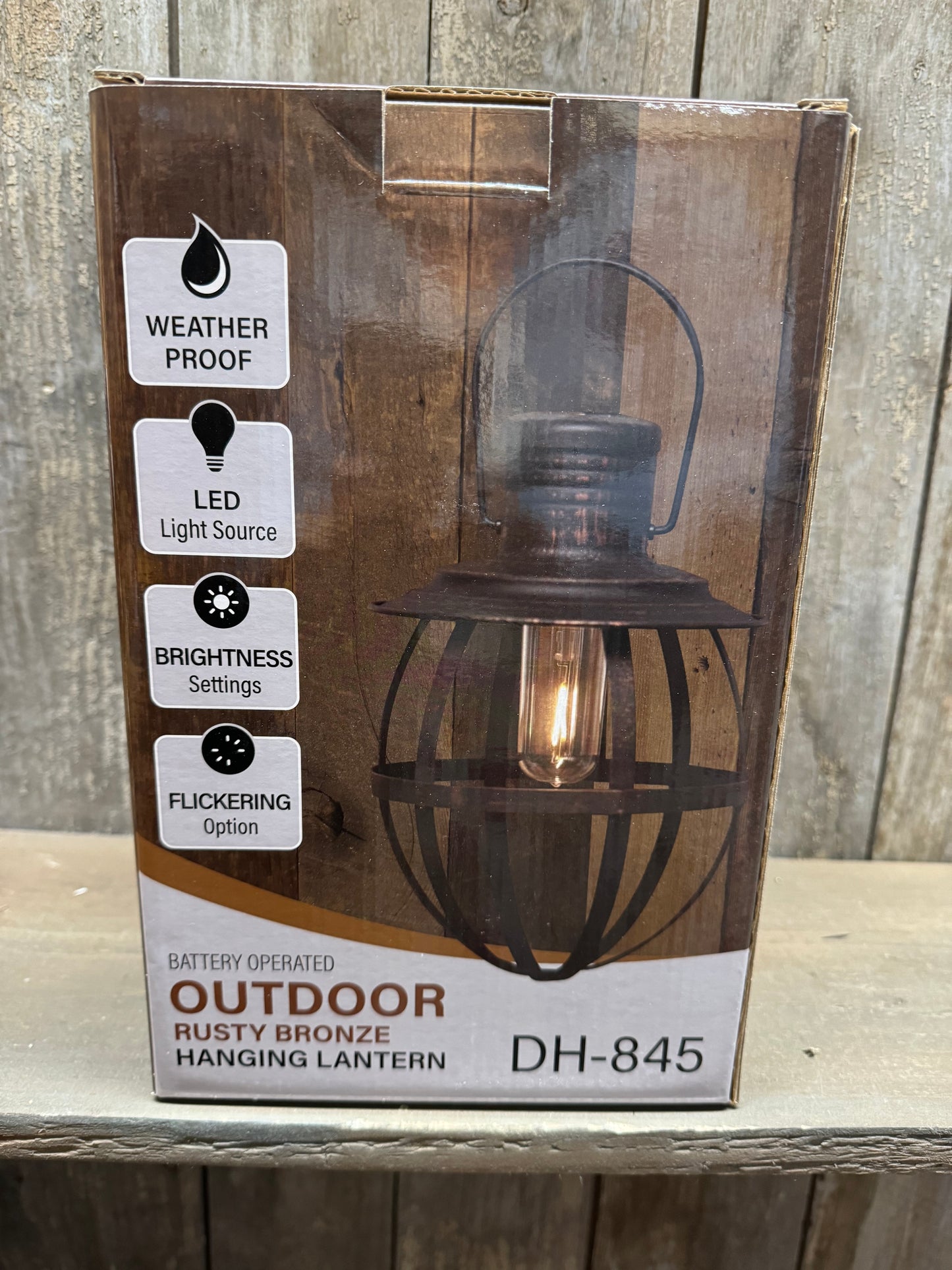 Hanging Lantern, Battery Operated, Weatherproof, BLACK or RUSTY BRONZE