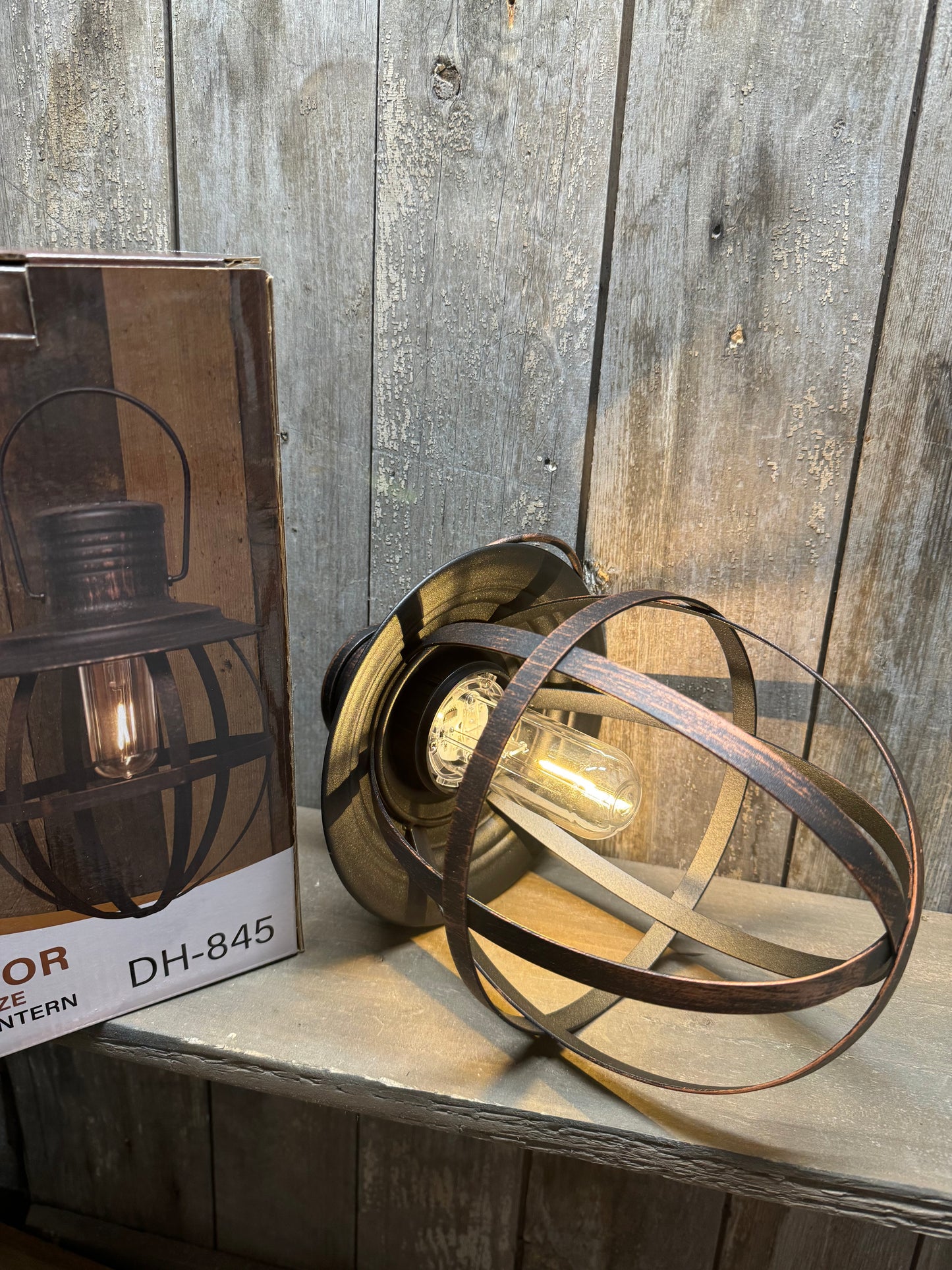 Hanging Lantern, Battery Operated, Weatherproof, BLACK or RUSTY BRONZE