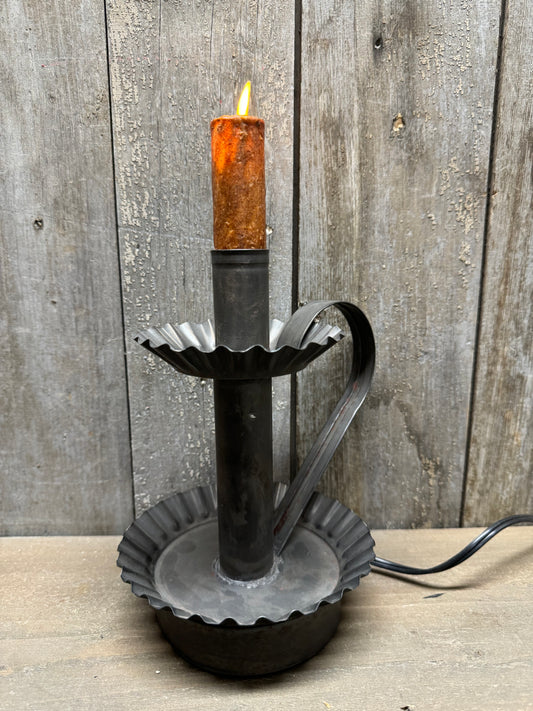 Candlestick, LOG CABIN, Moving Flame Candle