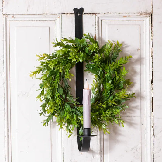Wreath Holder w/ Candle Holder, WALL MOUNT