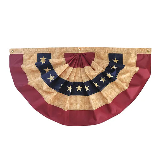 Bunting, Weatherproof, 48”x24”, TEA STAINED