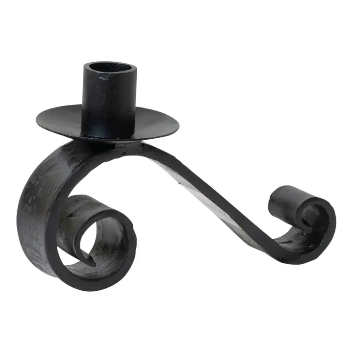 Candle Holder, Wrought Iron, CURLED