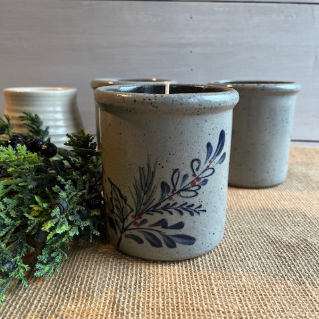 Candle Crock, Rowe Pottery, HOLLY PINE