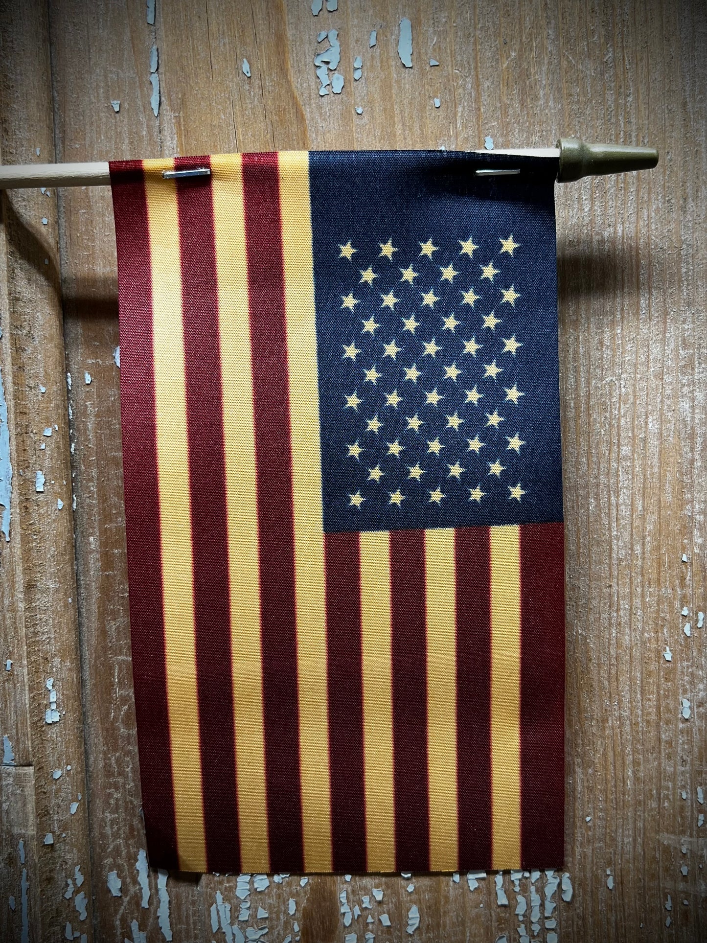 Stick American Flag, 4"x 6", TEA STAINED