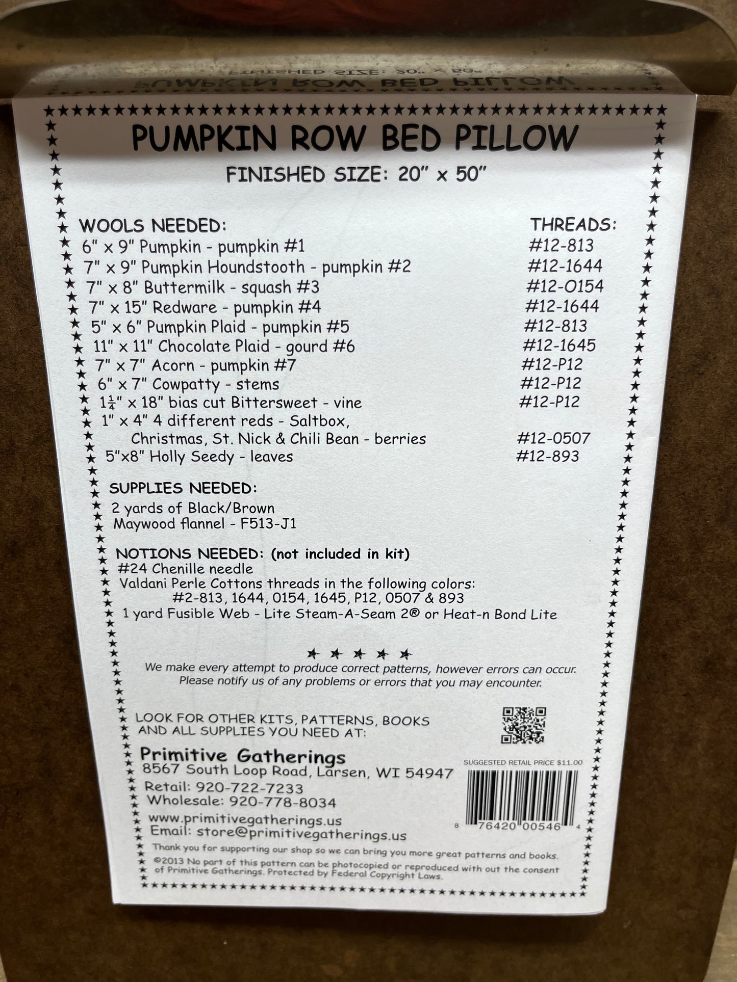 Pattern, PUMPKIN ROW BED PILLOW